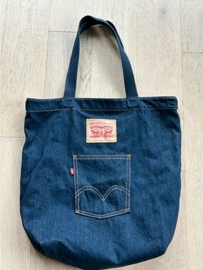 Levi's Indigo Denim Tote with Front Pocket 15 x 16 inches